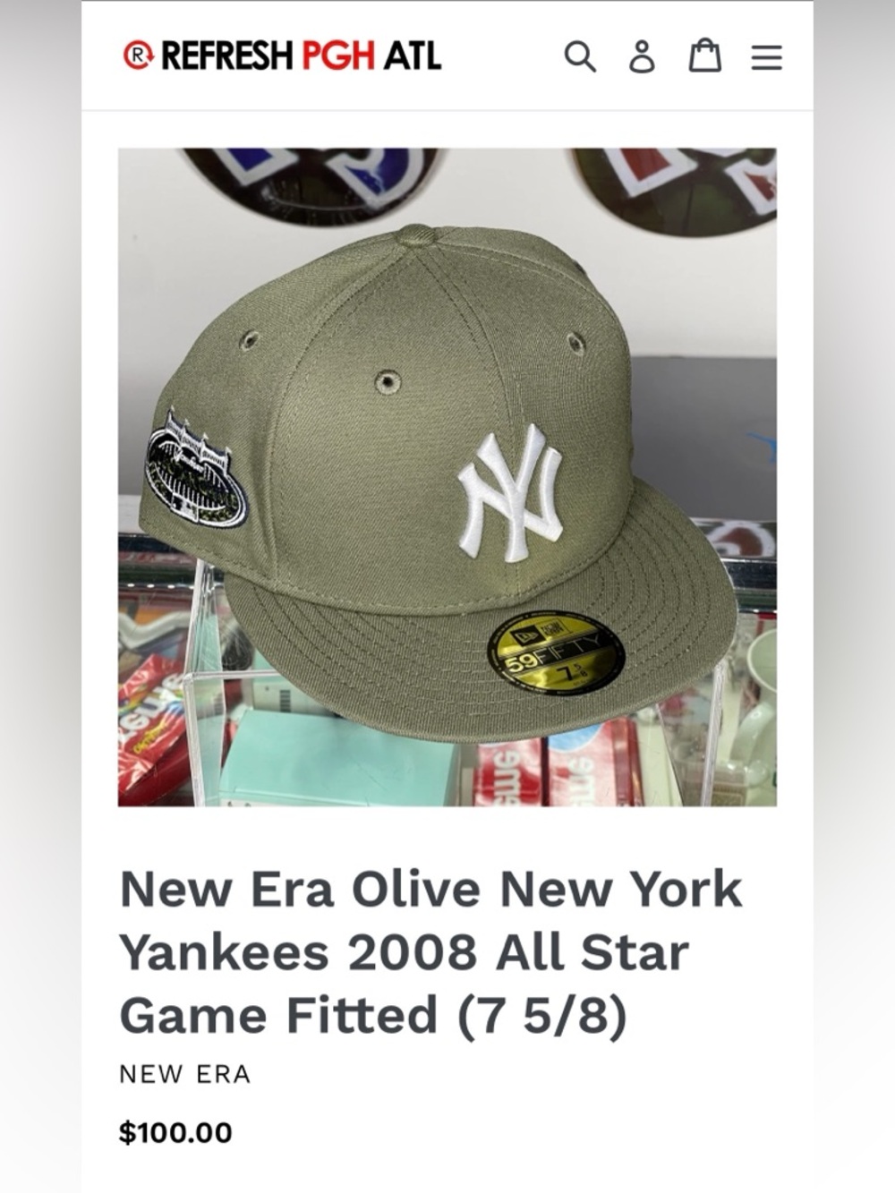 New Era Olive New York Yankees Fitted Hat with White NY Logo